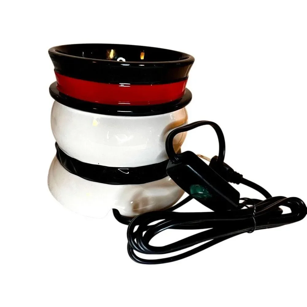 Yankee Candle Black Tie Snowman Scenterpiece Easy Meltcup Plug In Warmer New